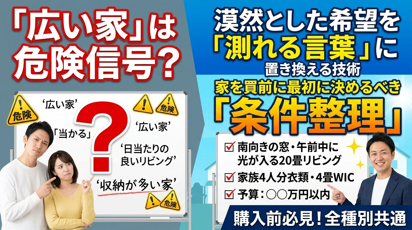 失敗しないマイホーム購入!最初にやるべき「条件整理」の3ステップ 1 2 3
